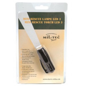 MilTec BLACK 3 LED MINI RESCUE LIGHT